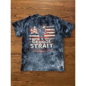 GEORGE STRAIT The‎ Cowboy Rides Away 2014 Concert Distressed Tie-dye Large Shirt